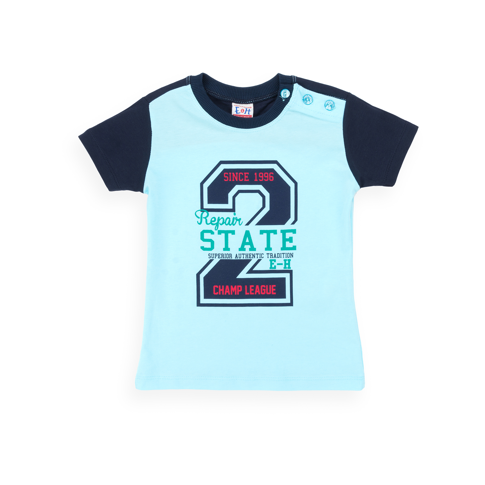 Набор детской одежды Breeze футболка с пуговичками с шортами (8922-92B-blue) изображение 2