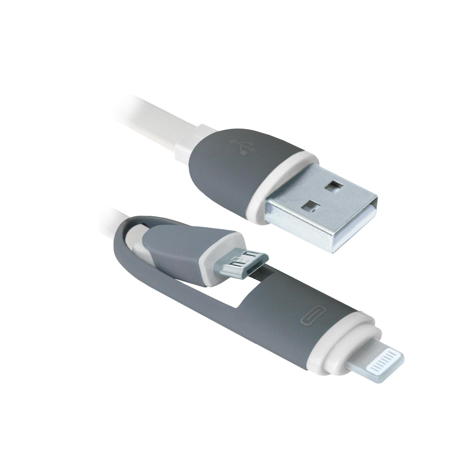 Дата кабель USB10-03BP USB - Micro USB/Lightning, white, 1m Defender (87493) зображення 2