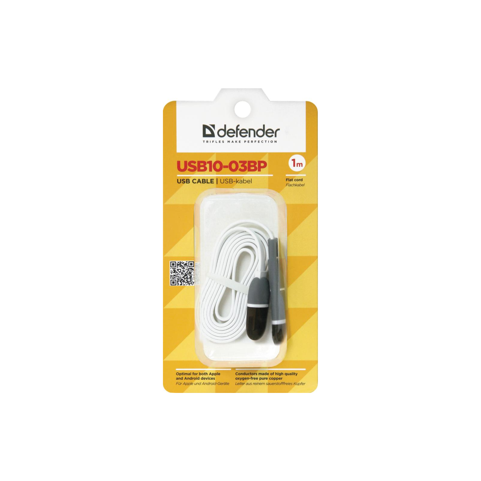 Дата кабель USB10-03BP USB - Micro USB/Lightning, white, 1m Defender (87493) зображення 5