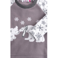 Пижама детская Matilda флисовая с мишками и снежинками (7161-134G-white) изображение 5