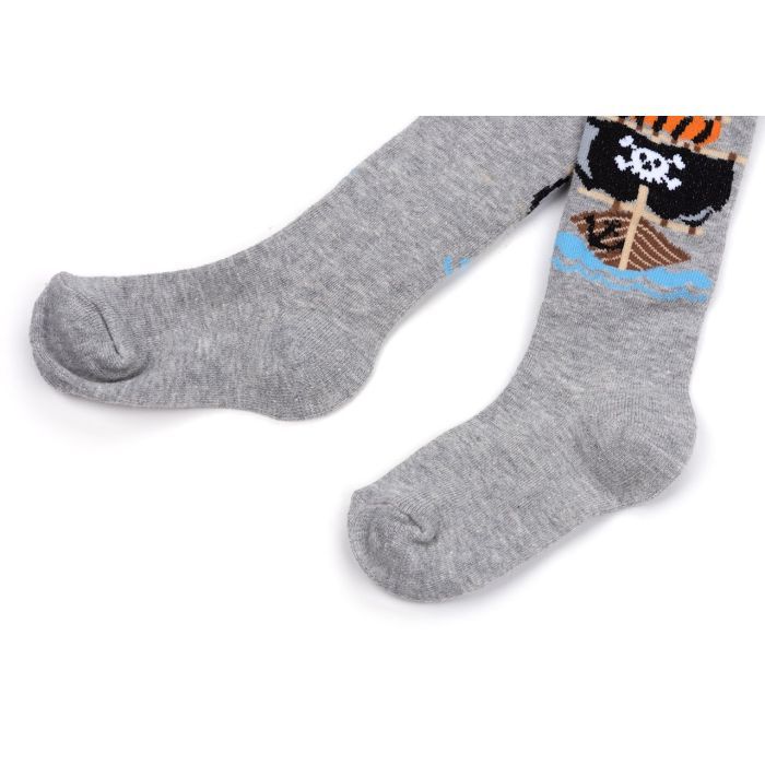 Колготки дитячі BNM з піратським кораблем (M0C0301-1020-98B-gray) зображення 2