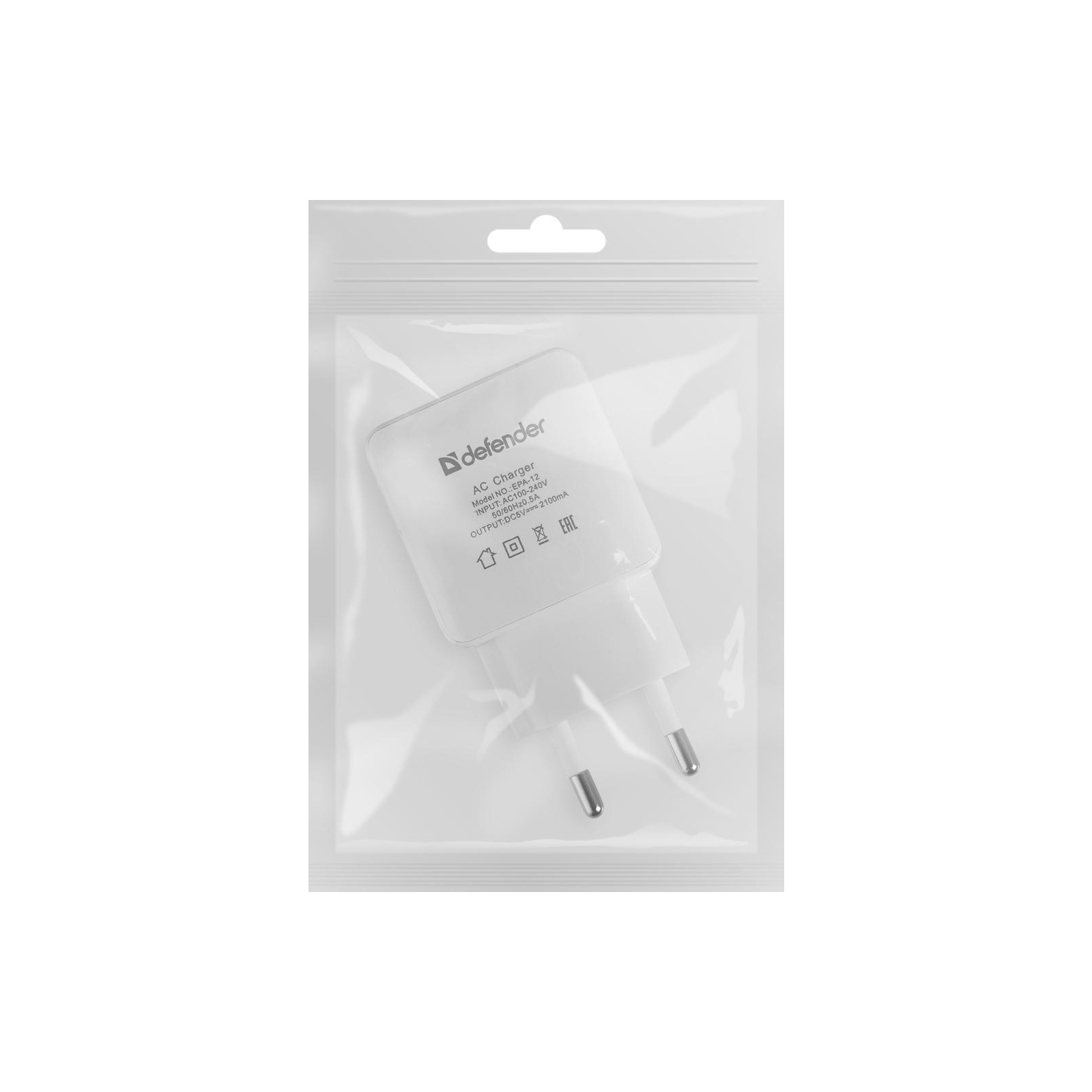 Зарядное устройство Defender EPA-12 USB*2, 5V/2А+1A, White (83530) изображение 3