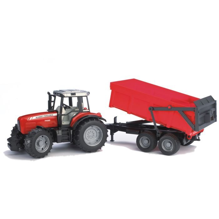 Спецтехника Bruder Трактор Massey Ferguson 7480 c прицепом М1:16 (02045)