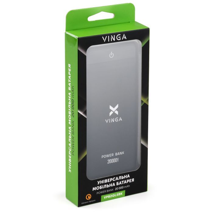 Батарея універсальна Vinga 20000 mAh QC3.0 Display soft touch purple (VPB2QLSP) зображення 3