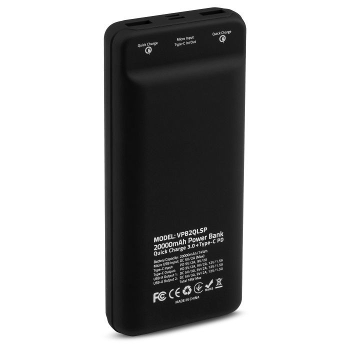 Батарея універсальна Vinga 20000 mAh QC3.0 Display soft touch purple (VPB2QLSP) зображення 2
