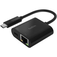 Переходник USB-C - Ethernet 60W PD, black Belkin (INC001BTBK)