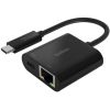 Переходник USB-C - Ethernet 60W PD, black Belkin (INC001BTBK)