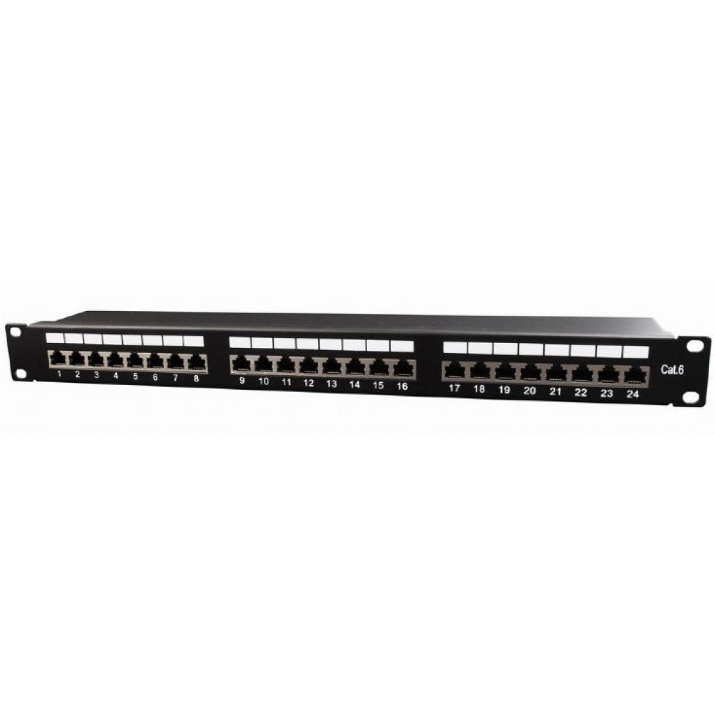 Патч-панель 19" 24xRJ-45 FTP cat.6, 1U, тип 110 Cablexpert (NPP-C624-002)