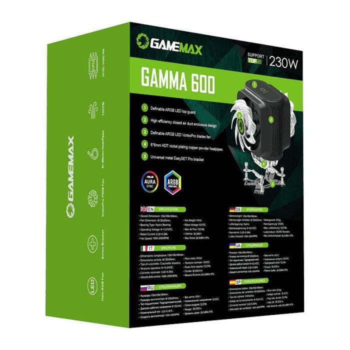 Кулер для процессора Gamemax Gamma 600 изображение 9
