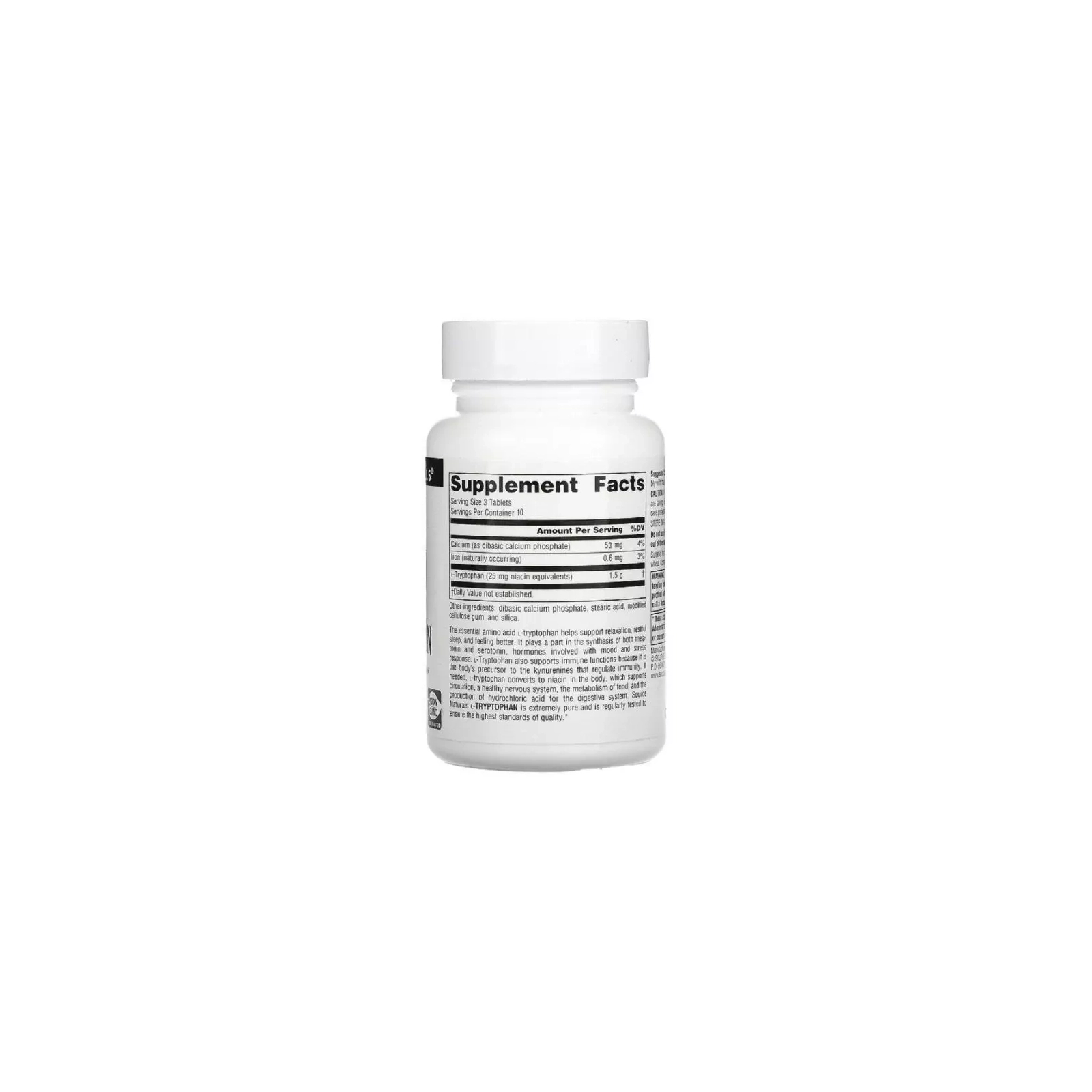 Аминокислота Source Naturals L-Триптофан, 500 мг, 30 таблеток (SN1978) изображение 2