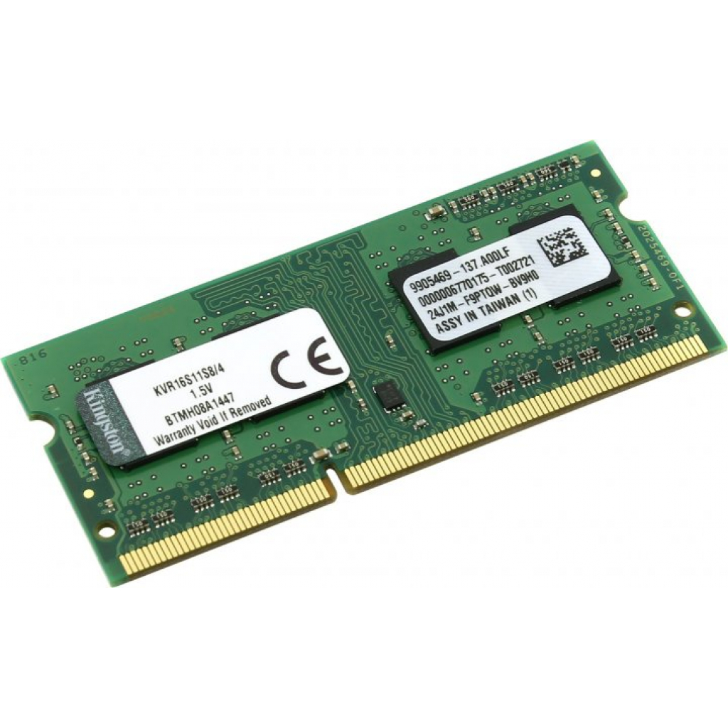 Модуль пам'яті для ноутбука SoDIMM DDR3 4GB 1600 MHz Kingston (KVR16S11S8/4WP)