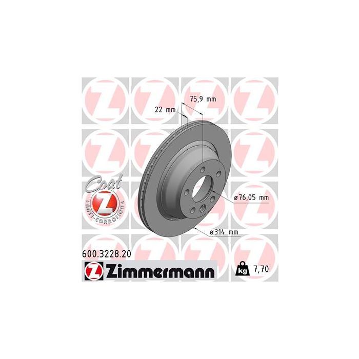 Гальмівний диск ZIMMERMANN 600.3228.20