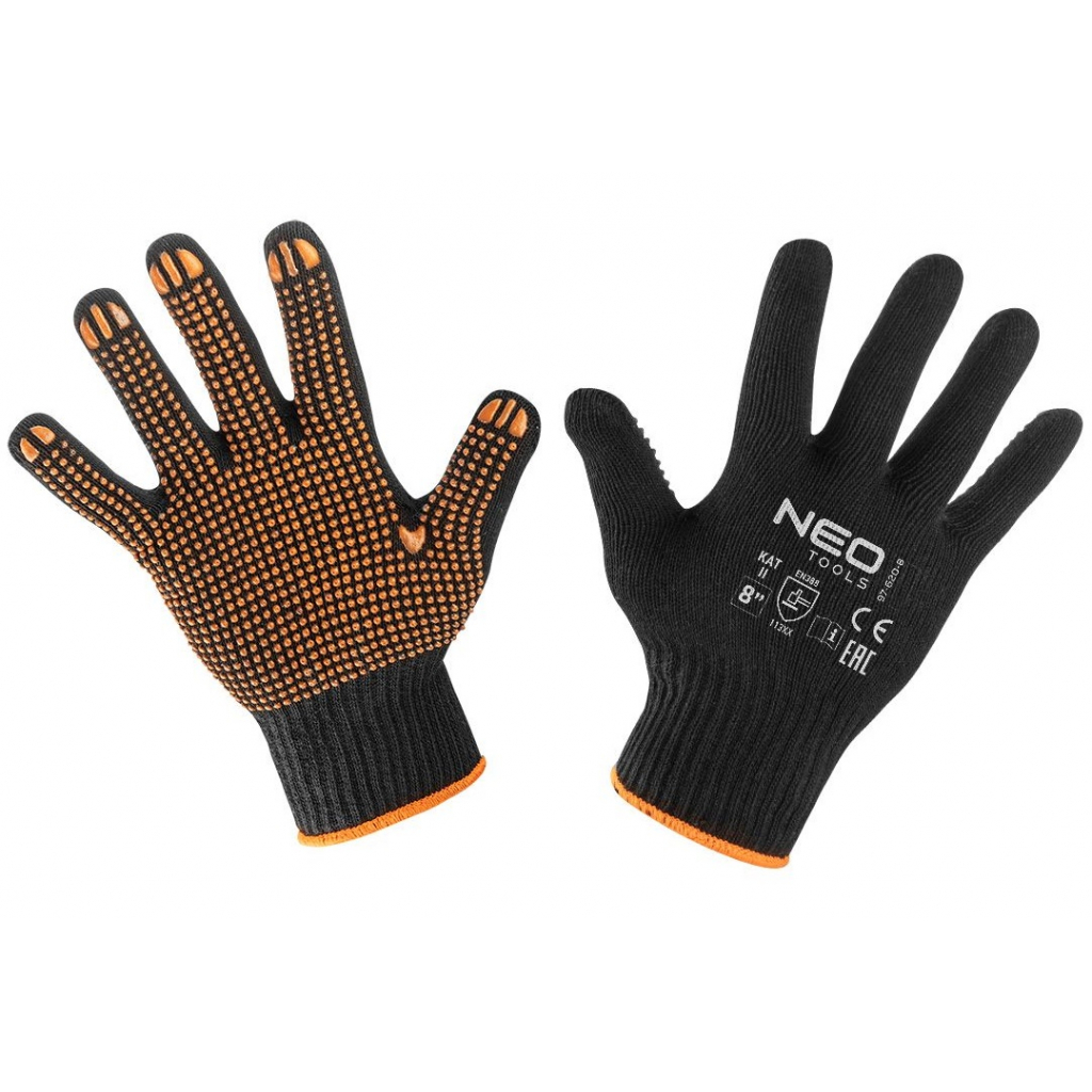 Защитные перчатки Neo Tools рабочие, хлопок и полиэстер, пунктир, p. 10 (97-620-10)