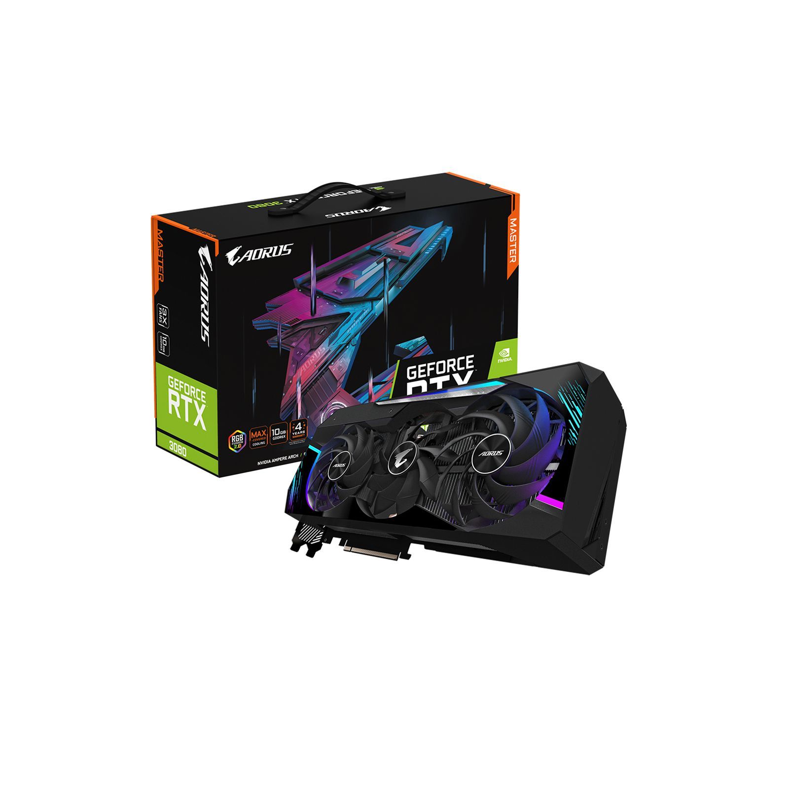 ᐈ Купить видеокарту GIGABYTE GeForce RTX3080 10Gb AORUS MASTER