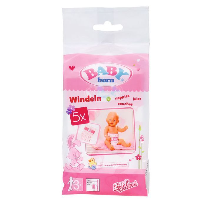 Аксессуар к кукле Zapf Подгузники для куклы Baby Born 5 шт (826508) изображение 2