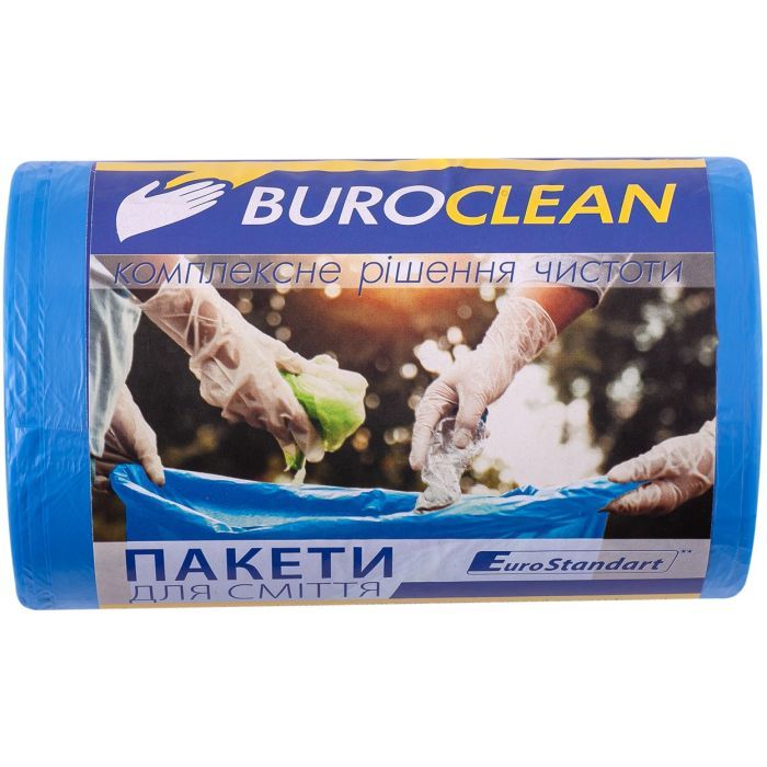 Пакети для сміття Buroclean EuroStandart сині 35 л 100 шт. (4823078977854)