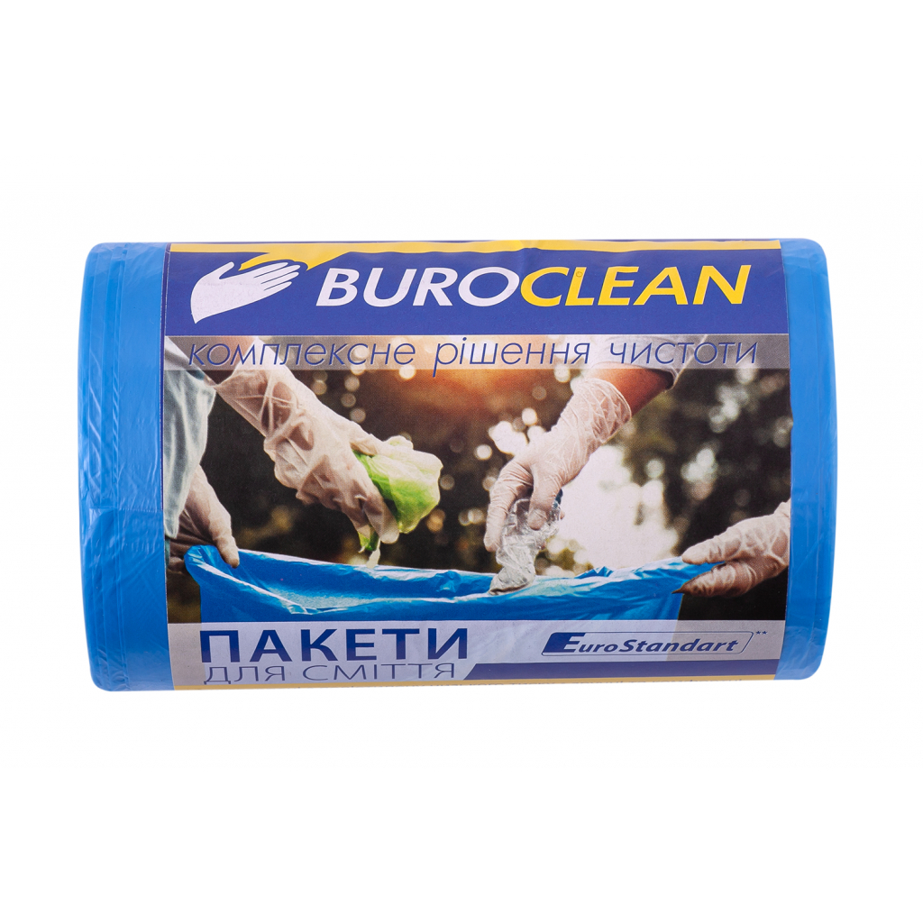 Пакети для сміття Buroclean EuroStandart сині 35 л 100 шт. (4823078977854)
