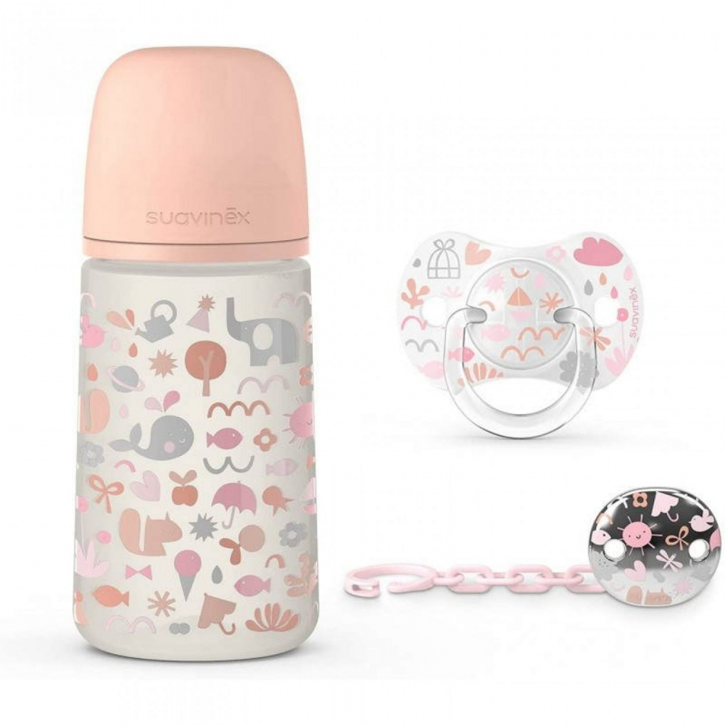 Набор для кормления новорожденных Suavinex Memories Истории малышей розовый (307541)
