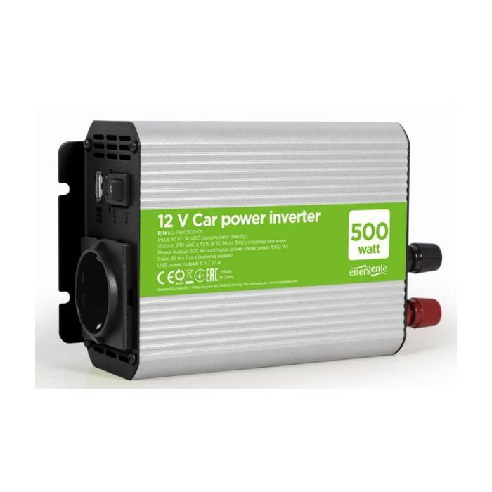 Автомобільний інвертор EnerGenie 12V/220V 500 Вт (EG-PWC500-01)