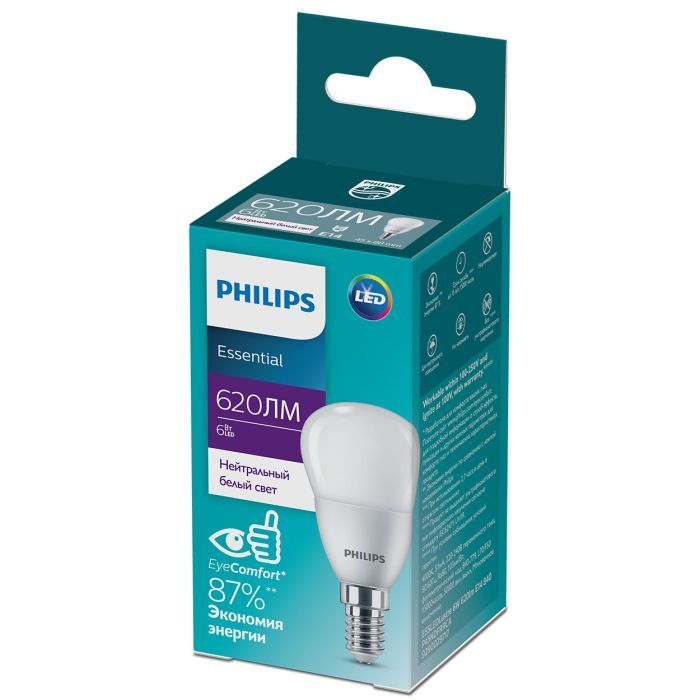 Лампочка Philips ESSLEDLustre 6W 620lm E14 840 P45NDFRRCA (929002971707) изображение 2
