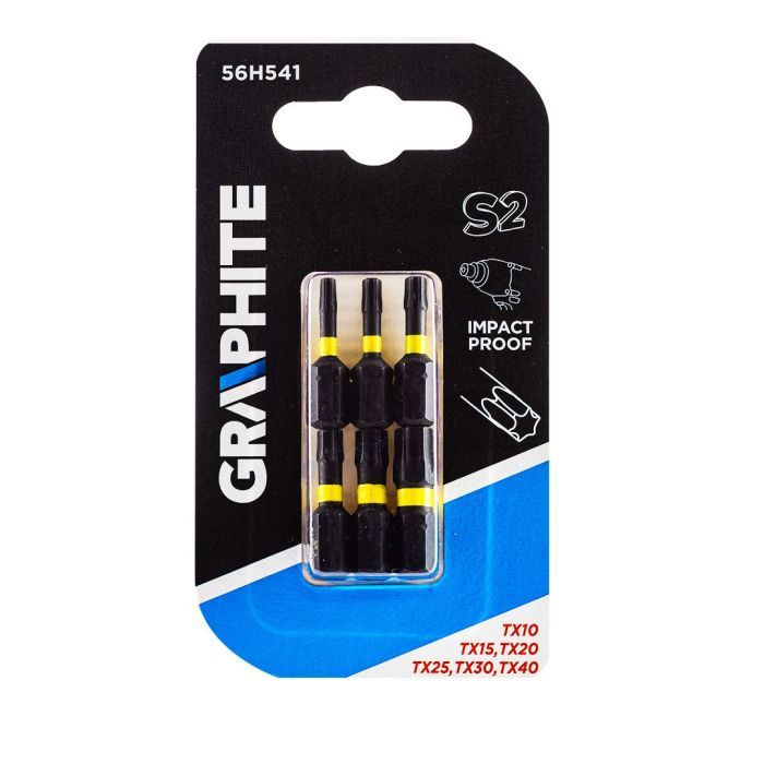 Набір біт Graphite ударних TX10/15/20/25/30/40 x 25 мм, 6 шт. (56H541) зображення 2