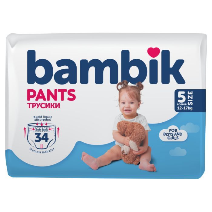 Подгузники Bambik трусики 5 (12-17 кг) 34 ш (4823071652543)