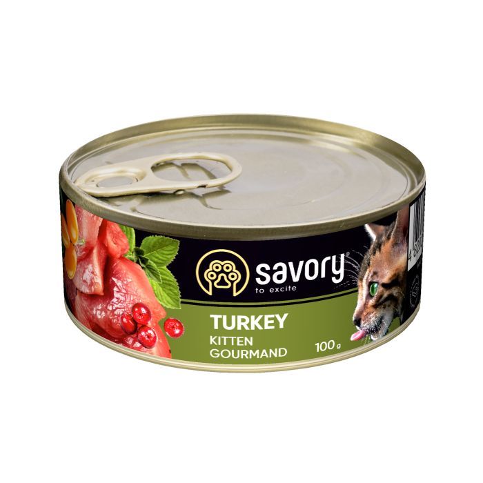 Влажный корм для кошек Savory Cat Can Kitten (индейка) 100 г (4820232630679)