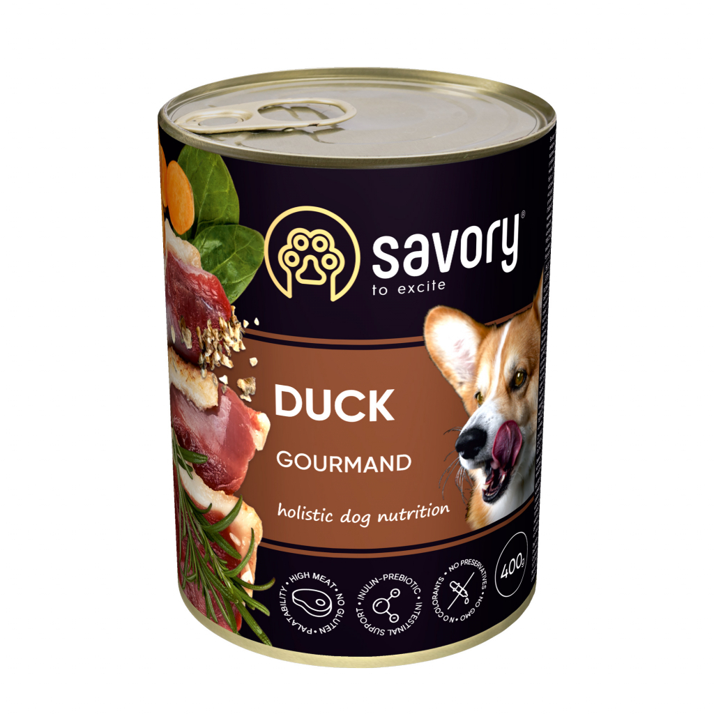 Консерви для собак Savory Dog Gourmand качка 100 г (4820232630457)