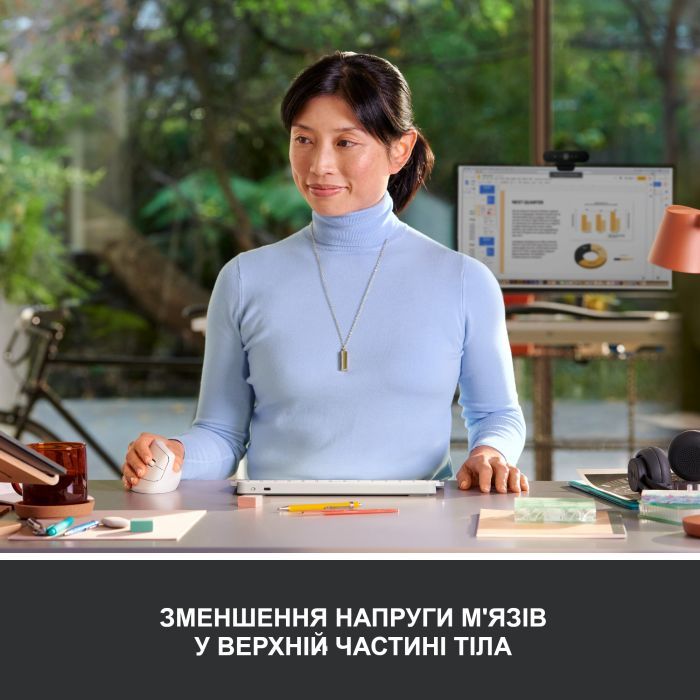 Мышка Logitech Lift Vertical Ergonomic Wireless/Bluetooth Rose (910-006478) изображение 4