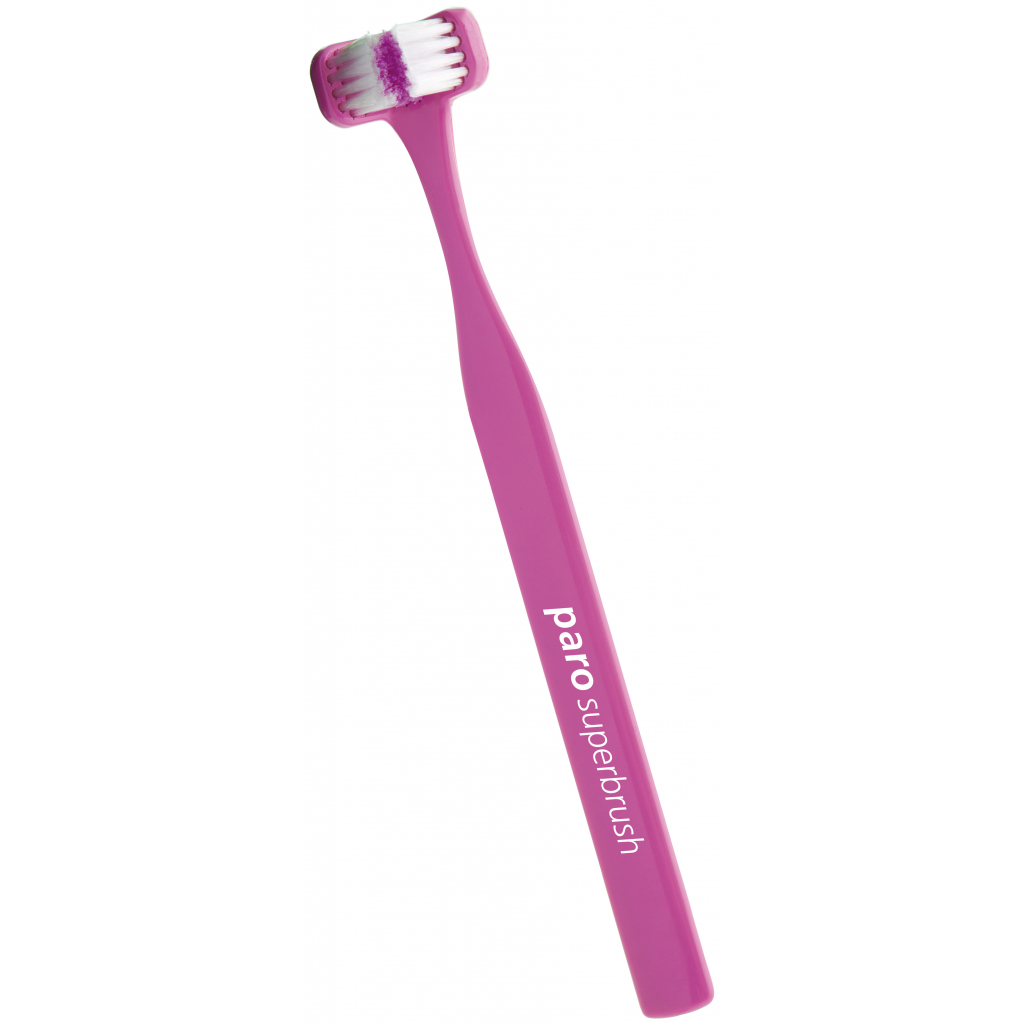 Зубная щетка Paro Swiss Superbrush трехсторонняя розовая (7610458007242-pink)