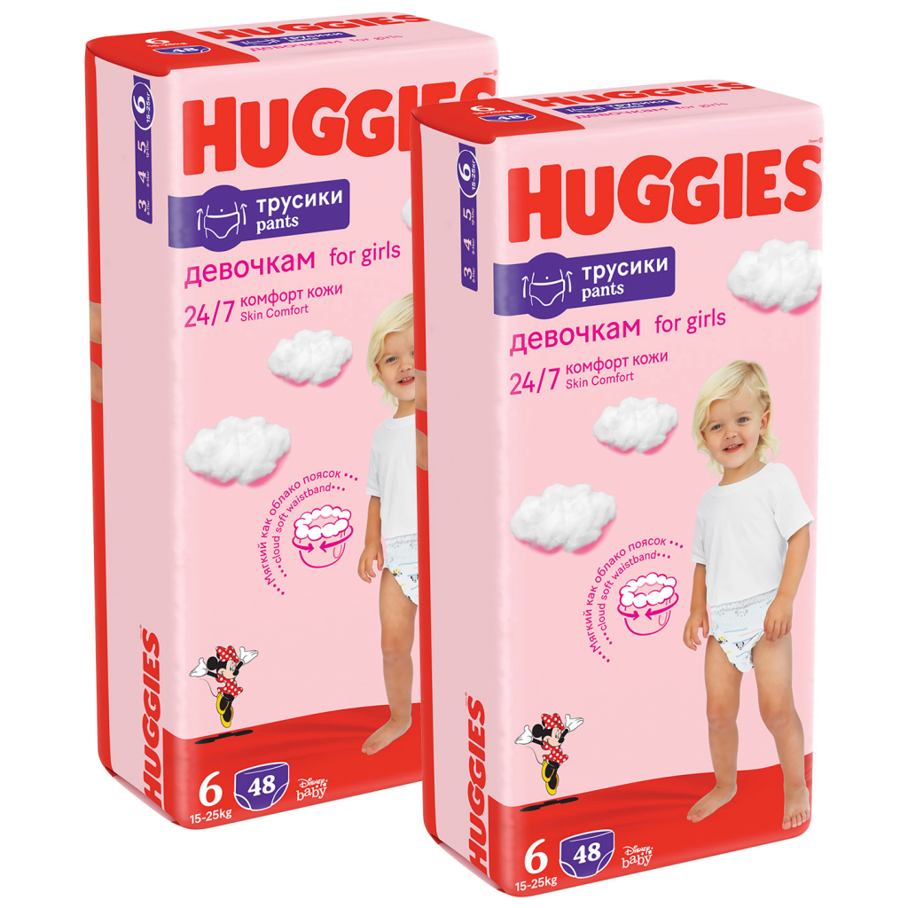 Підгузки Huggies Pants 6 (15-25 кг) для дівчаток 60 шт (5029053564135) зображення 2