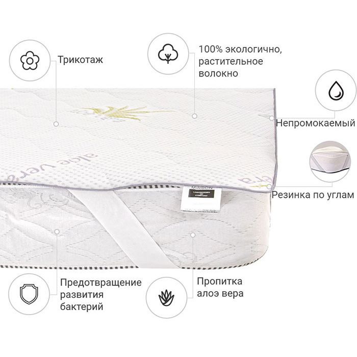Наматрацник MirSon №1021 Alberto Cotton Aloe Vera 80х160 см (2200001498891) зображення 2