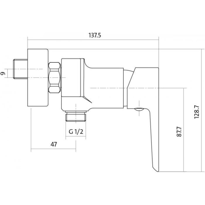 Смеситель Cersanit MILLE для душу (S951-031) изображение 2