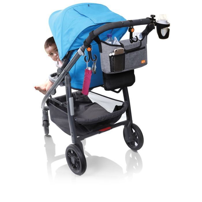 Сумка для мамы DreamBaby GREY DENIM Органайзер, подстаканник, крючки (G2285) изображение 3
