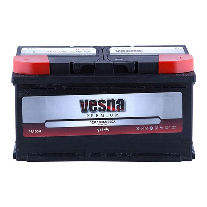 Аккумулятор автомобильный Vesna 100 Ah/12V Premium Euro (415 100)