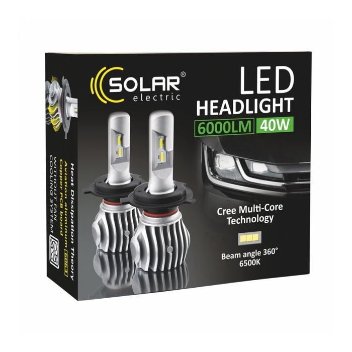 Автолампа SOLAR H4 12/24V 6500K 6000Lm 50W Cree Chip 1860 (8604) зображення 5