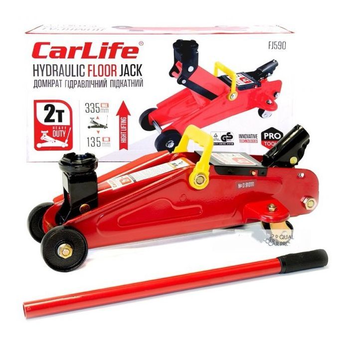 Домкрат CarLife підкатний 2т, 135-335мм (FJ590) зображення 2
