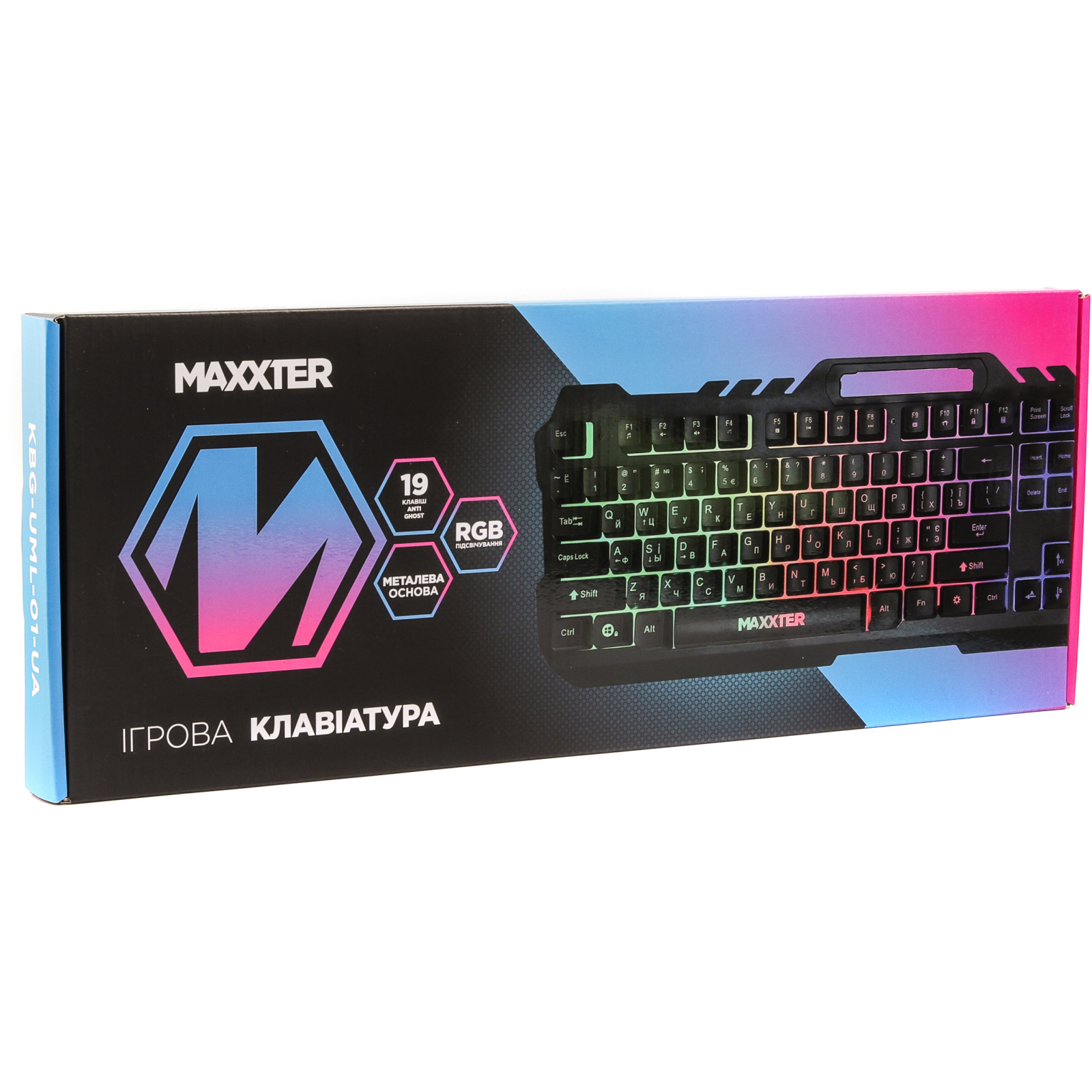 Клавіатура Maxxter KBG-UML-01-UA USB Black (KBG-UML-01-UA) зображення 6