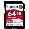 Карта памяти Kingston 64GB class 10 UHS-II U3 Canvas React Plus (SDR2/64GB)