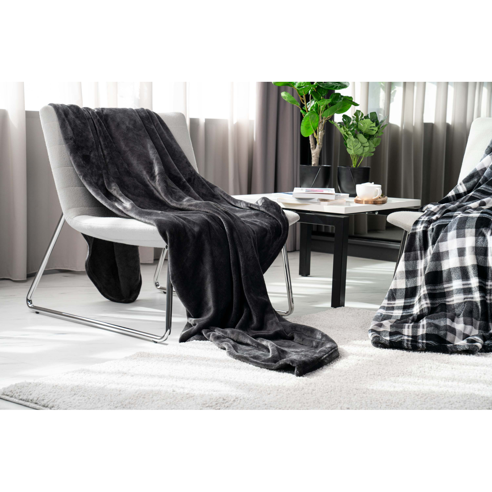 Плед Ardesto Flannel темно-сірий, 160х200 см (ART0210SB) зображення 3