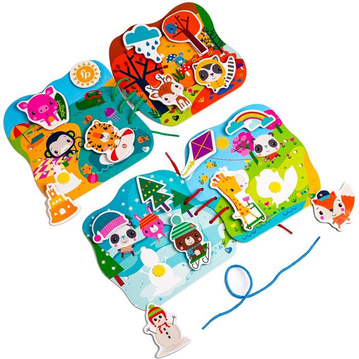 Развивающая игрушка Vladi Toys Игра-шнуровка Fisher Price Времена года (укр) (VT5303-25) изображение 2