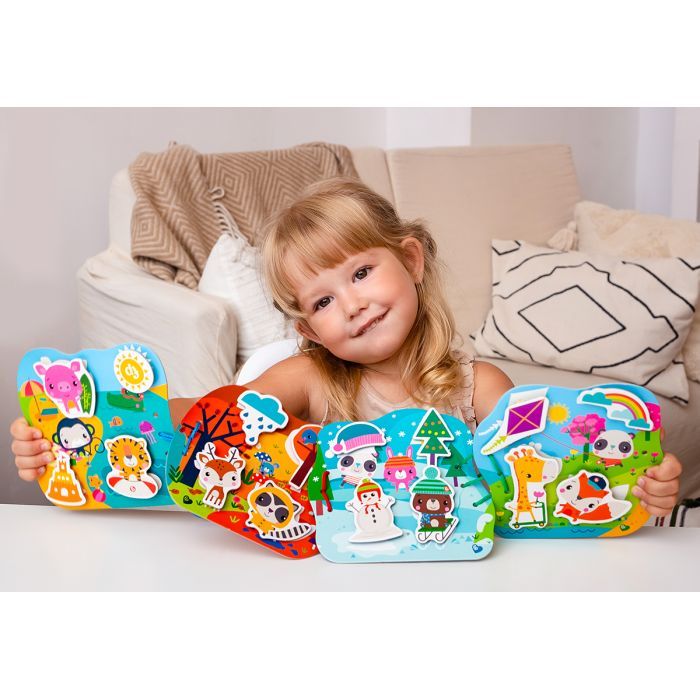 Развивающая игрушка Vladi Toys Игра-шнуровка Fisher Price Времена года (укр) (VT5303-25) изображение 7