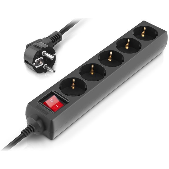 Мережевий фільтр живлення REAL-EL RS-Protect M 1.8m, black (EL122300026) зображення 5