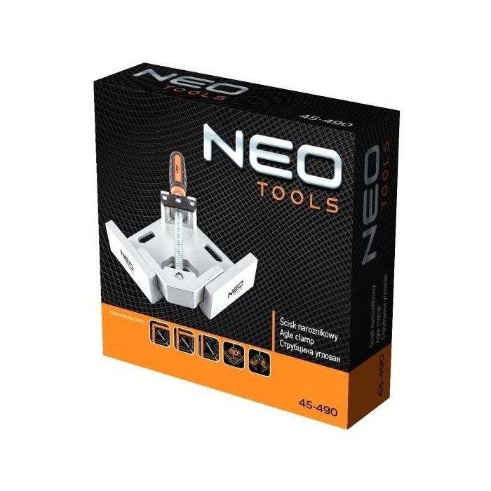 Струбцина Neo Tools кутова, алюмінієва, напрямна 95 мм, 70х70мм (45-490) зображення 5
