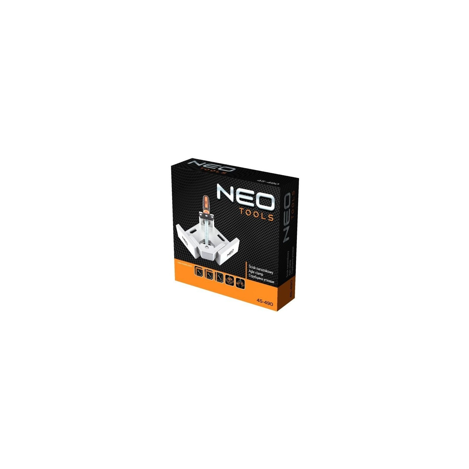 Струбцина Neo Tools кутова, алюмінієва, напрямна 95 мм, 70х70мм (45-490) зображення 5