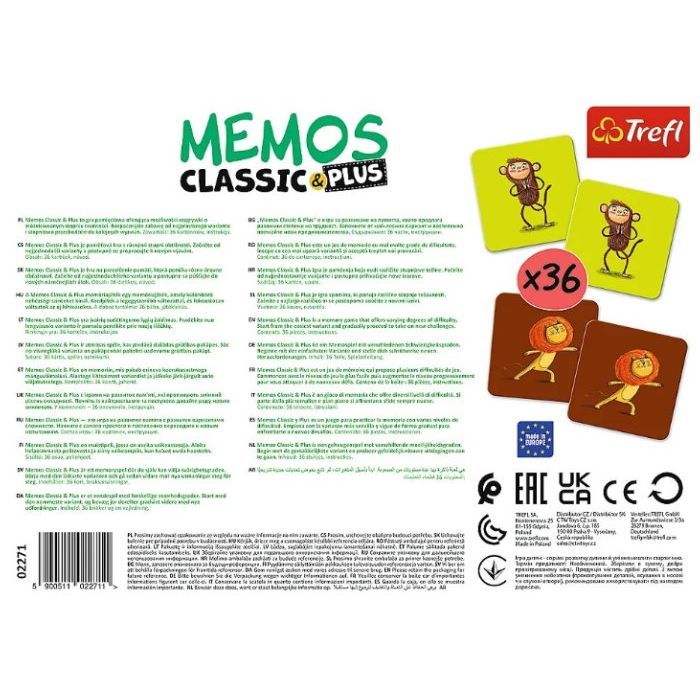 Настольная игра Trefl Мемо Классическое Двигайся и играй (Memos Classic&plus. Move and play) (02271) изображение 5