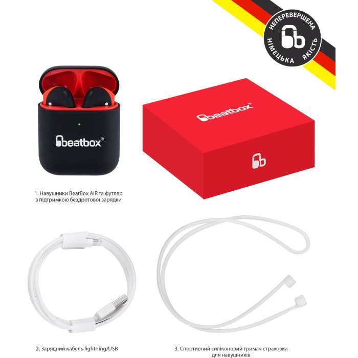 Наушники BeatBox PODS AIR 2 Wireless Сharging Black-Red (bbpair2wcbr) изображение 6