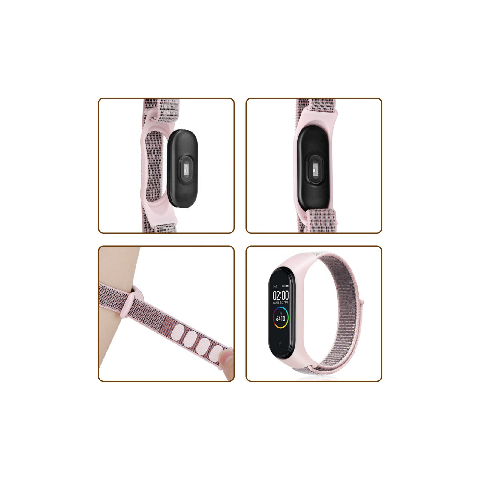 Ремешок для фитнес браслета BeCover Nylon Style для Xiaomi Mi Smart Band 7 Lime-Gray (707664) изображение 2