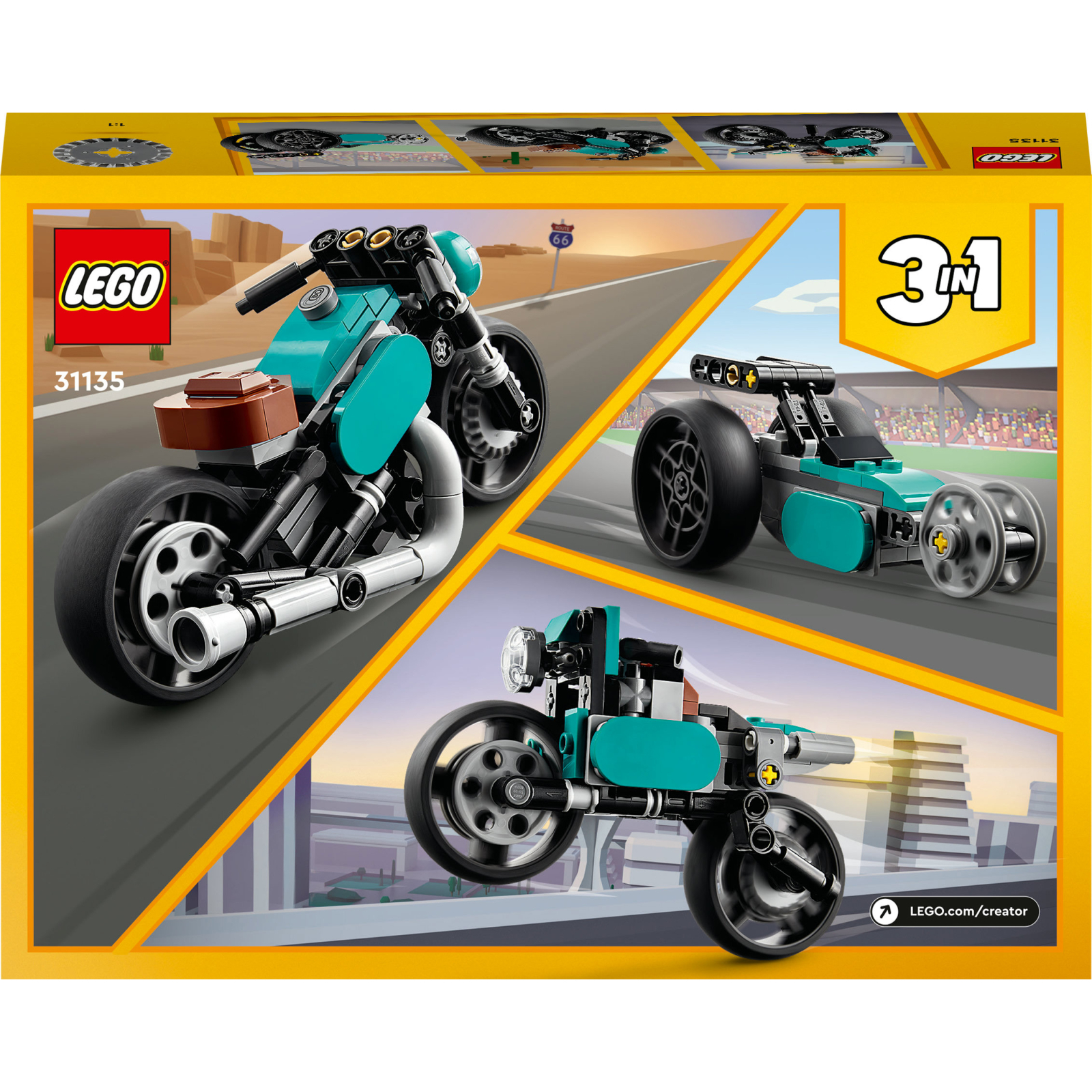 Конструктор LEGO Creator Вінтажний мотоцикл 128 деталей (31135) зображення 10