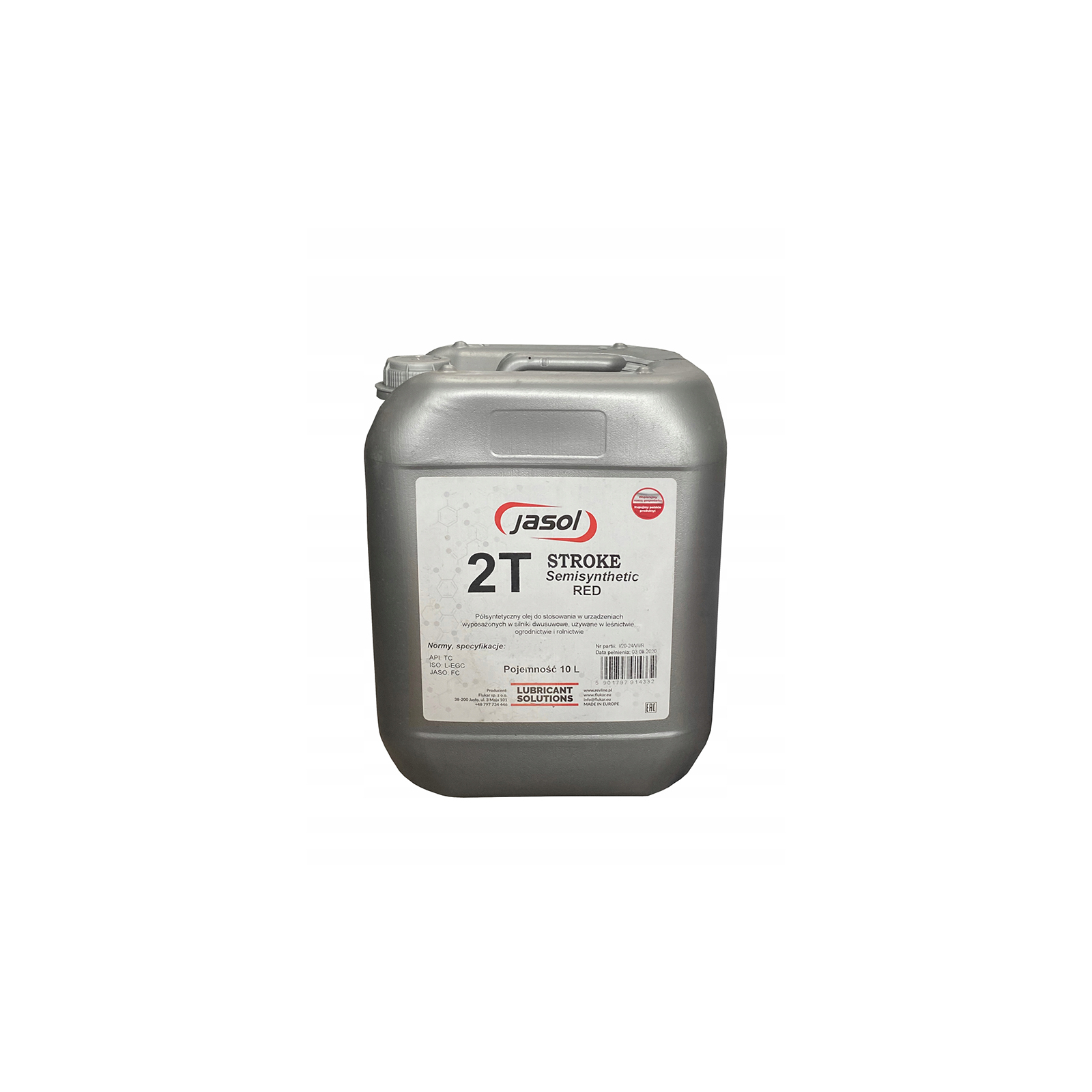 Моторное масло JASOL 2T Stroke OIL Semisynthetic TC RED 20л (2TR20)